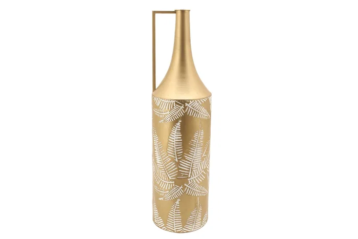DKD Home Decor Jarron Tropical Dorado Crema Metal 21 x 81 x 21 cm DKD Home Decor Jarron Tropical Dorado Crema Metal 21 x 81 x 21 cm