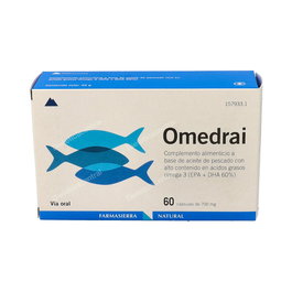 FARMASIERRA Omedrai 60Cap. Omega 3 Ácidos Grasos Aceite de Pescado EPA DHA Complemento Cardiovascular
