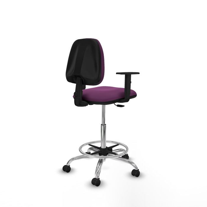 PIQUERAS Y CRESPO Taburete Isso CP similpiel morado con brazos
