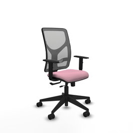 PIQUERAS Y CRESPO Silla de oficina Motilla Rosa y Gris con mecanismo Sincro/Traslack