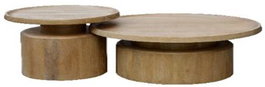 DKD Home Decor Mesa de Centro Moderna 75x75x38 cm, Set de 2 Piezas