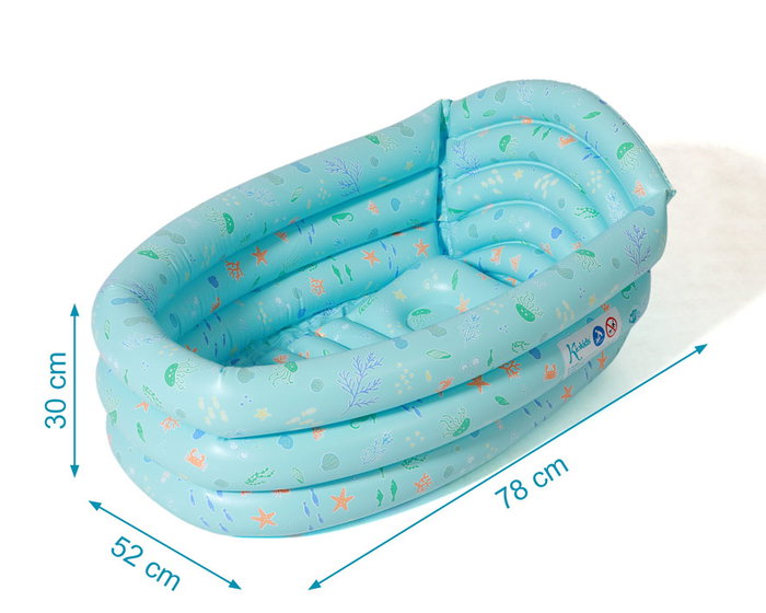 KioKids Bañera Hinchable Bebé Azul +0 Meses 30 x 52 x 78 cm