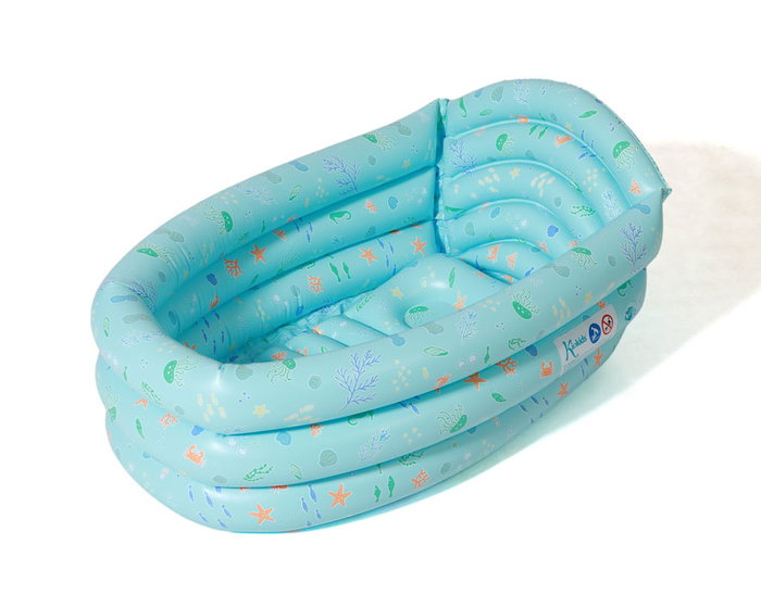 KioKids Bañera Hinchable Bebé Azul +0 Meses 30 x 52 x 78 cm