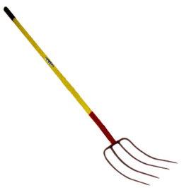 SIFER Horca Mango Amarillo Metal 4 Dientes (9-3/4x12-1 pol.)