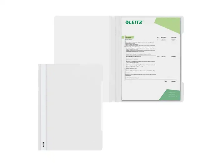 LEITZ Dosier Fastener PVC A4 con Tarjetero Blanco LEITZ Dosier Fastener PVC A4 con Tarjetero Blanco