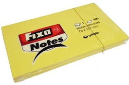 FIXO Pack de 12 tacos de notas adhesivas amarillas 76x127 mm