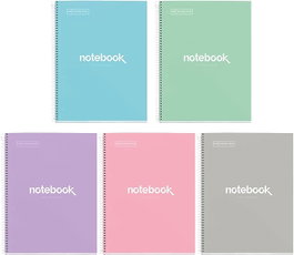 MIQUELRIUS Pack de 5 cuadernos espiral Emotions A4 colores pastel