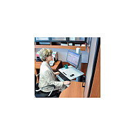Ergotron WorkFit C-Mod Estación de Trabajo Sit-Stand, 1 Pantalla, 68.6cm (27"), VESA 75x75/100x100mm, 8.1kg, Ajuste Altura, Gris