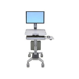 Ergotron WorkFit C-Mod Estación de Trabajo Sit-Stand, 1 Pantalla, 68.6cm (27"), VESA 75x75/100x100mm, 8.1kg, Ajuste Altura, Gris