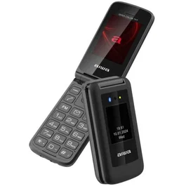 Aiwa Teléfono Móvil Plegable FP-30-2G para Personas Mayores, Dual SIM 2G, Bluetooth, Linterna, SOS, Negro