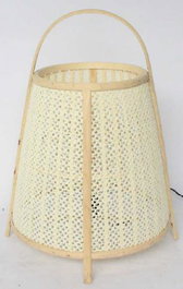 DKD Home Decor Lámpara de Techo Bambú y Lino Natural Crema