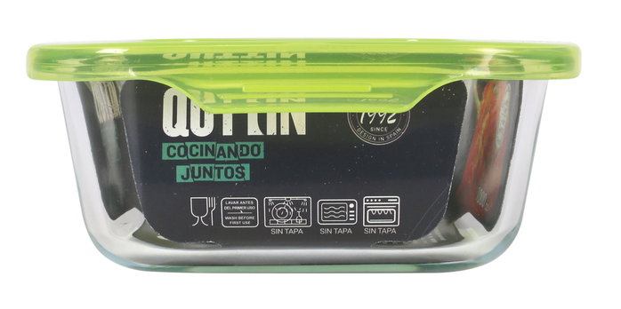 Quttin Fiambrera Rectangular con Tapa Verde (6 Unidades) Quttin Fiambrera Rectangular con Tapa Verde (6 Unidades)