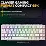 The G-Lab KEYZ TITAN Teclado Mecánico para Juegos con Interruptor Rojo, Azerty, Triple Modo, RGB, Blanco