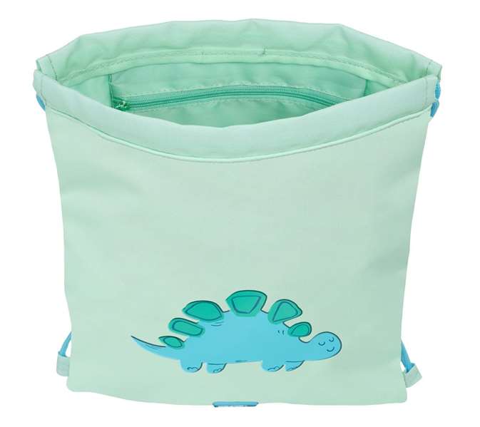 Bolsa Mochila con Cuerdas Safta Dino Verde 26 x 34 x 1 cm