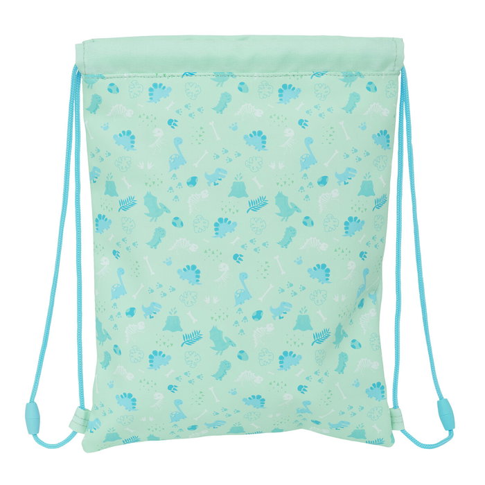 Bolsa Mochila con Cuerdas Safta Dino Verde 26 x 34 x 1 cm