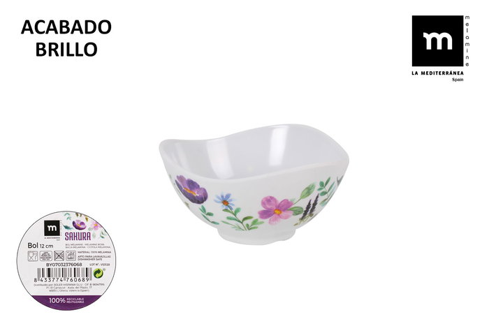 La Mediterranea Bol de Melamina Colección Sakura, 12 cm de Diámetro, Acabado Brillo, Modelo Md (24 Unidades) La Mediterranea Bol de Melamina Colección Sakura, 12 cm de Diámetro, Acabado Brillo, Modelo Md (24 Unidades)