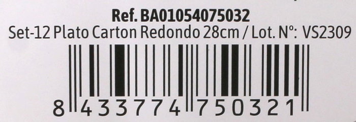 Algon Set 12 Platos Carton Redondos L/Soja 28 cm (36 Unidades)