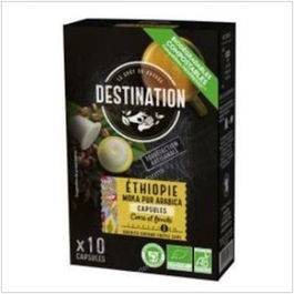 DESTINATION Cafe Moka Pur Arabica Ethiopia 10 Capsulas Cafe Bio Sabor Frutal Intensidad 8/10
