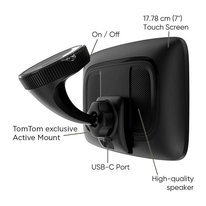 TomTom GO Navigator 7" - Navegador GPS portátil, pantalla táctil 7 pulgadas, mapas de Europa con tráfico en tiempo real, WiFi, Bluetooth, 32 GB