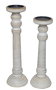 DKD Home Decor Set de 2 Portavelas de Mango y Hierro Decape