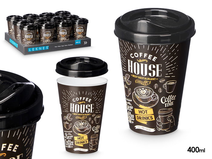 Leknes Vaso Plástico para Llevar 400 ml Negro 9x13.6x9 cm (Set de 24) Leknes Vaso Plástico para Llevar 400 ml Negro 9x13.6x9 cm (Set de 24)