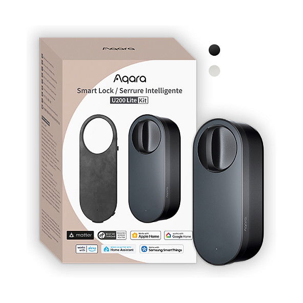 Aqara Smart Lock U200 Lite EL-D03D-B, Cerradura de puerta inteligente Bluetooth, Negro, 7,4V, -15 a 55 °C