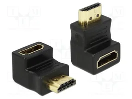 DeLOCK Adaptador HDMI macho a hembra de 90° hacia abajo, Negro