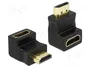 DeLOCK Adaptador HDMI macho a hembra de 90° hacia abajo, Negro
