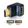 DeLOCK Adaptador HDMI macho a hembra de 90° hacia abajo, Negro