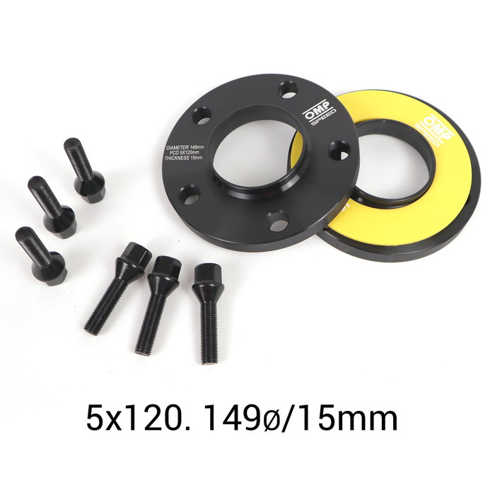 Omp OMPS08851501 Juego de Separadores Doble Centraje 15 mm PCD 5x120 Tornillo M12x1.5 Conico