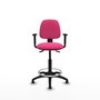 PIQUERAS Y CRESPO Taburete Isso AS similpiel rosa con brazos 1D