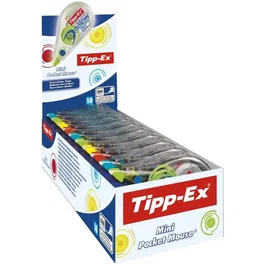 BIC Tipp-Ex Cinta Correctora 5 mm x 6 m, Multicolor, Paquete de 10 Unidades