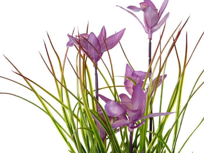 IBERGARDEN Maceta Envejecida con Flores Surtidas Colores Blanco Lila Rosa 22x37.5x15 cm (Set de 12)