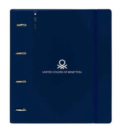 Carpeta de anillas Benetton Damero Azul marino 27 X 32 X 4 cm