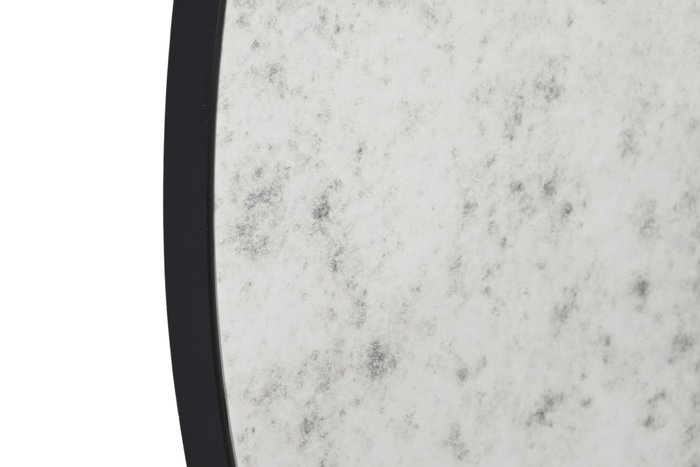DKD Home Decor Espejo de Metal Desgastado Negro 90x90x5 cm