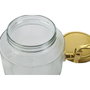 DKD Home Decor Dispensador de Bebidas Dorado de Cristal y Metal con Cierre Hermético