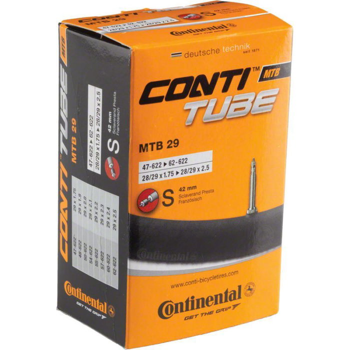 Continental Cámara MTB 29 x 1.75-2.50 Válvula Presta 42mm (47-62/622) Continental Cámara MTB 29 x 1.75-2.50 Válvula Presta 42mm (47-62/622)