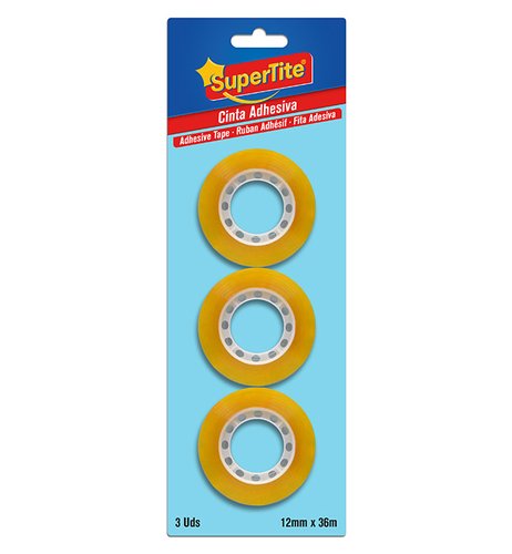 Cinta Adhesiva Supertite Caramelo Rollo 36X12 Blister De 3 (Set de 12) Cinta Adhesiva Supertite Caramelo Rollo 36X12 Blister De 3 (Set de 12)