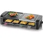 Severin RG9645 Raclette grill para 8 personas, piedra de cocción natural, 1400W, termostato ajustable, Negro