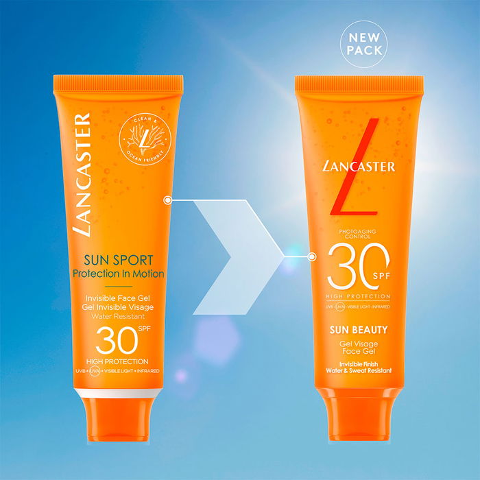 Lancaster Protector Solar Facial Invisible SUN SPORT SPF30 50 ml Gel Refrescante Resistente al Agua