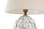 DKD Home Decor Lámpara de Sobremesa de Porcelana y Lino Blanco Roto