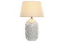 DKD Home Decor Lámpara de Sobremesa de Porcelana y Lino Blanco Roto