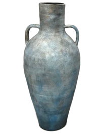 DKD Home Decor Jarrón de Terracota Envejecido Gris 33x33x69 cm