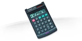 Canon LS-39E Calculadora de Bolsillo Básica de 8 Dígitos con Tapa Giratoria, Conversión a Euros, Pantalla Grande y Memoria (Gris)