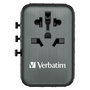 Verbatim Adaptador Universal de Viaje UTA-05 con 2 Puertos USB-C y 2 Puertos USB-A, Carga Rápida