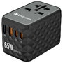 Verbatim Adaptador Universal de Viaje UTA-05 con 2 Puertos USB-C y 2 Puertos USB-A, Carga Rápida