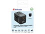 Verbatim UTA-05 Adaptador de Viaje Universal GaN III con 2 USB-C y 2 USB-A 65W