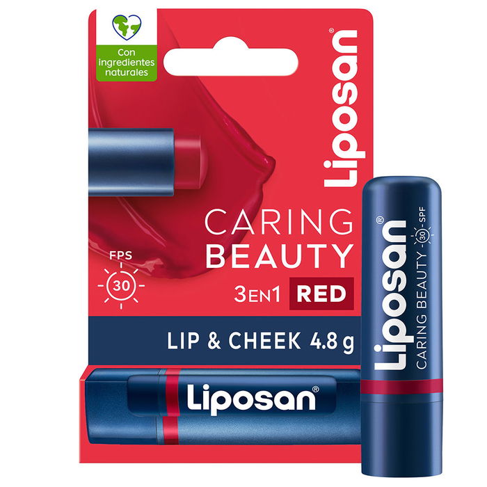 Liposan CARING BEAUTY Bálsamo Labial 3 en 1 #red, 4.8 gr