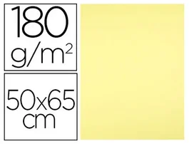 Liderpapel Cartulina 50x65 cm 180 gr Amarillo Medio Paquete 25 Hojas