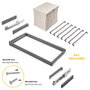 Emuca Kit de pantalonero de 7 varillas, cesto y bastidor regulable Quartz para armarios, guías de cierre suave y extracción total, Módulo 80cm, Acabado Titanio